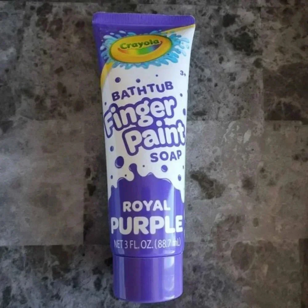 Cocomelon Memory Game, Crayola Bath Pens Set, and Purple Bath Paint